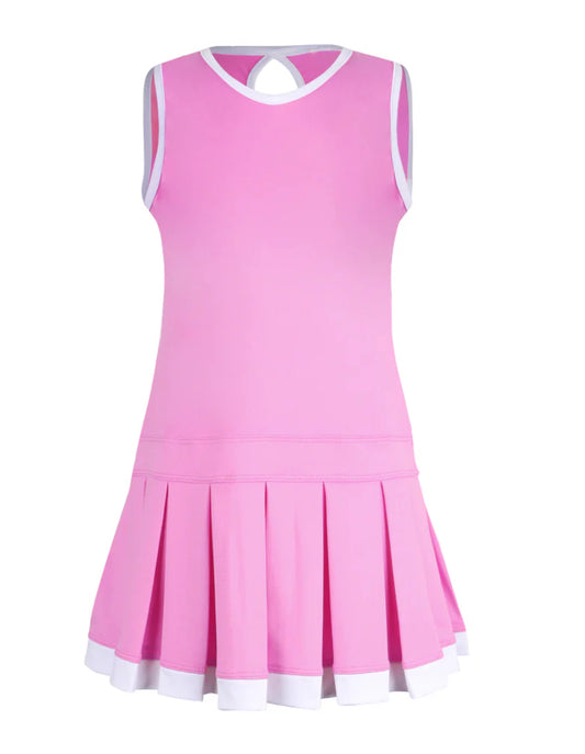 Little Miss Tennis Girls Rose Cottage Courts Pleated Keyhole Dress