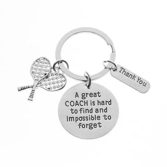 Tennis Great Coach is Hard to Find Keychain: Style 1