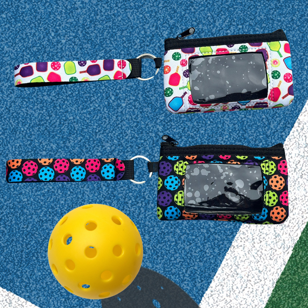 Pickleball Credit Card Holder Zipper Wristlet