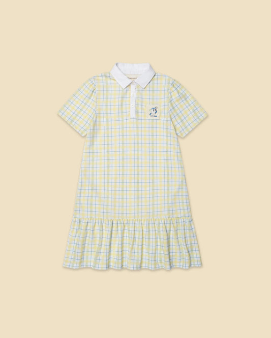 The Sunday Collective Play Polo Dress in Patch Plaid