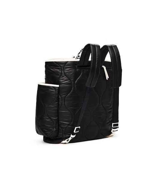 Tennis Quilted Backpack Tote in Black