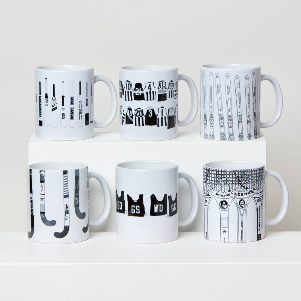 Outline Series Vintage Tennis Racquets Coffee Mug