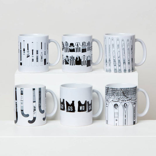 Outline Series Vintage Tennis Racquets Coffee Mug