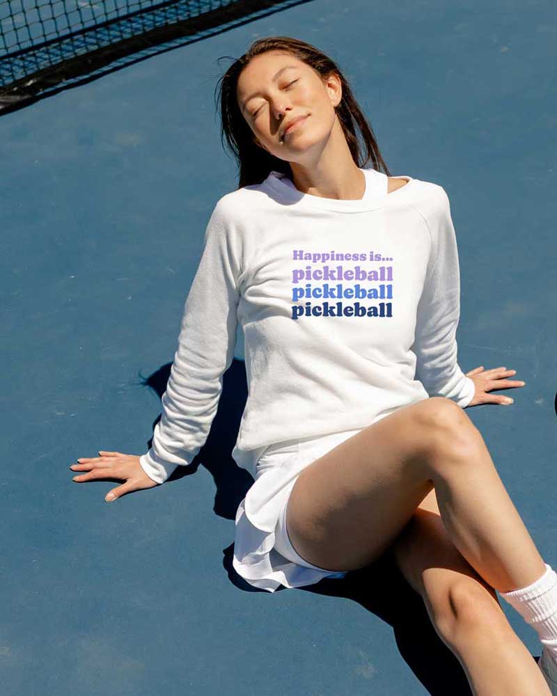 Women's Pickleball Triple Sweatshirts - 3 Colors: White / Small