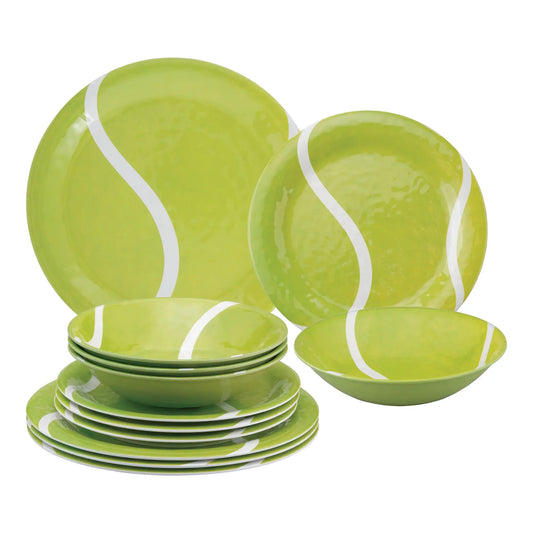 12-Piece Melamine Tennis Dinnerware Set