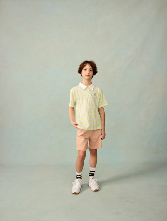 The Sunday Collective Play Polo in Patch Plaid