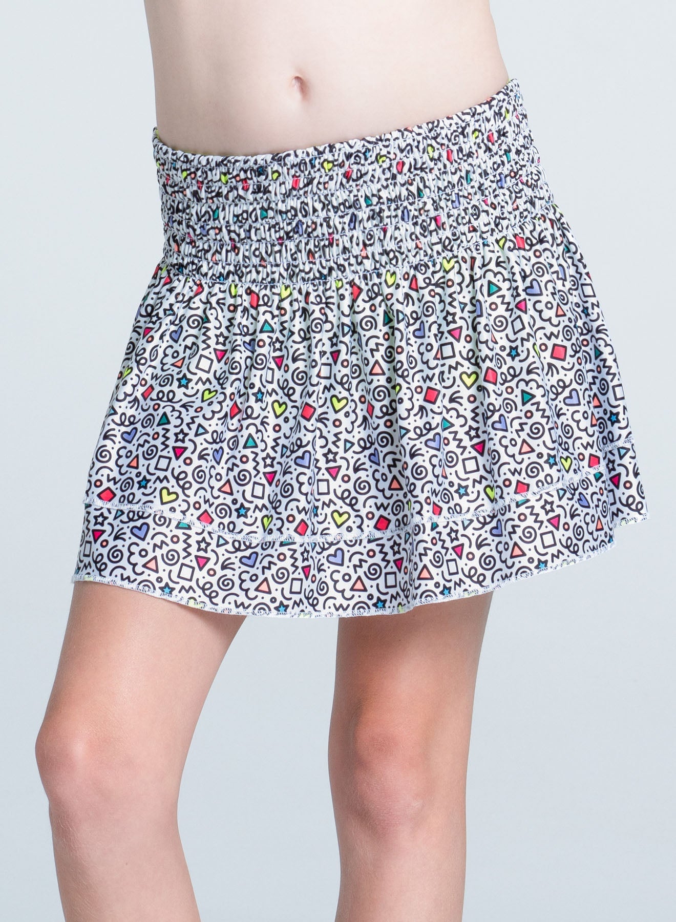 Retro Doodles Smocked Skirt