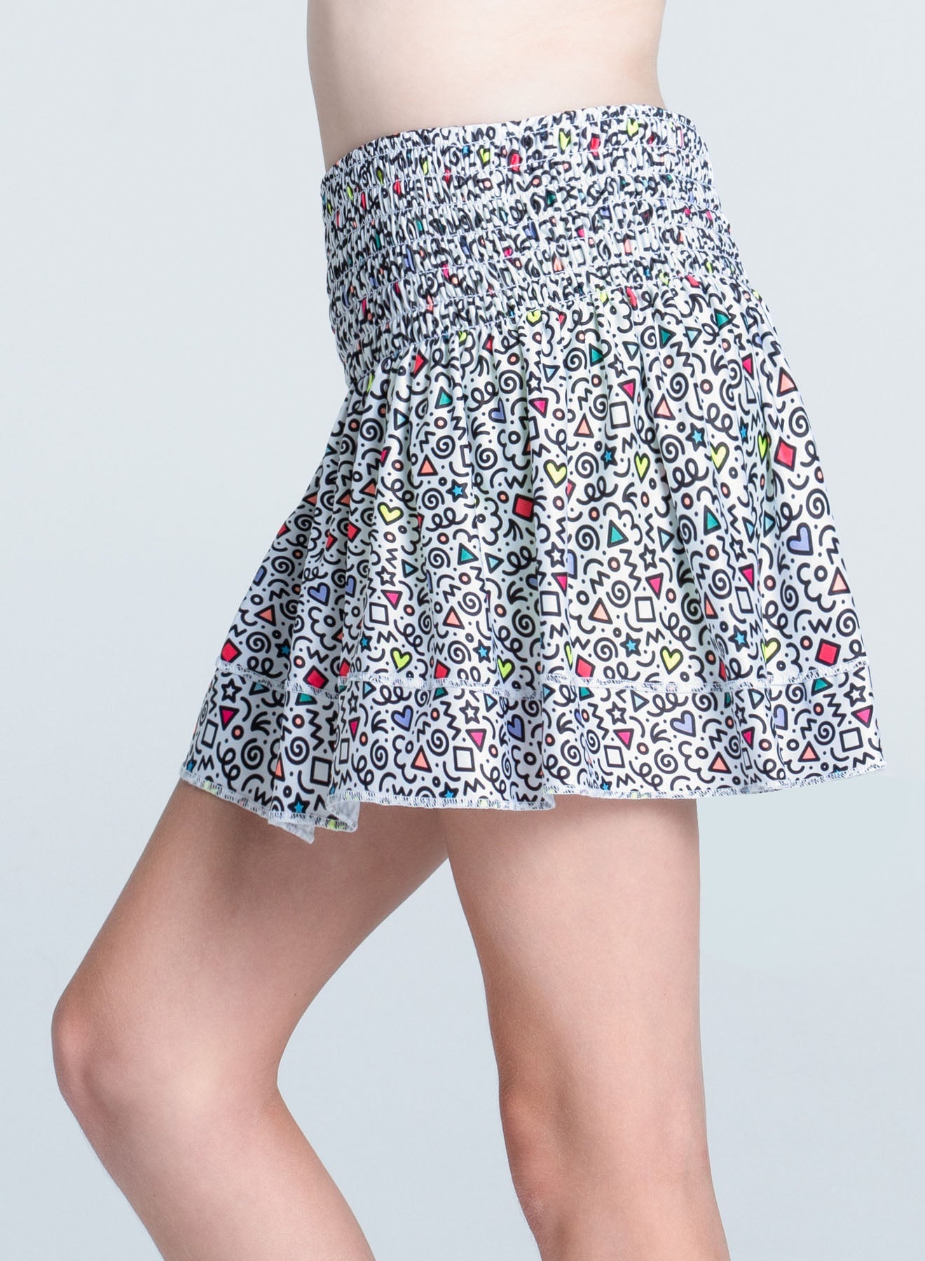 Retro Doodles Smocked Skirt