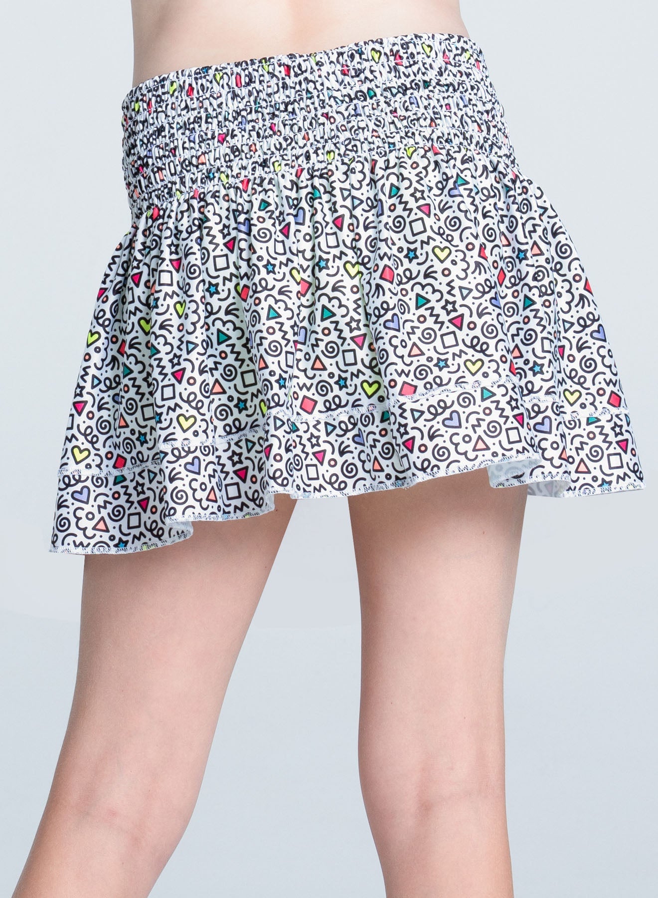 Retro Doodles Smocked Skirt