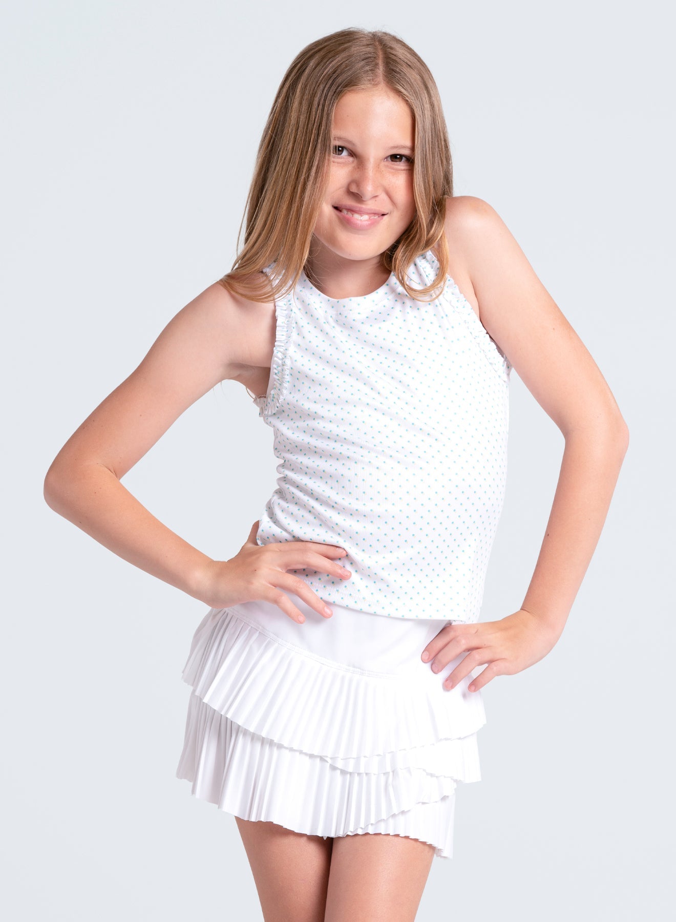 Ripple Tier Pleated Skirt- Girls