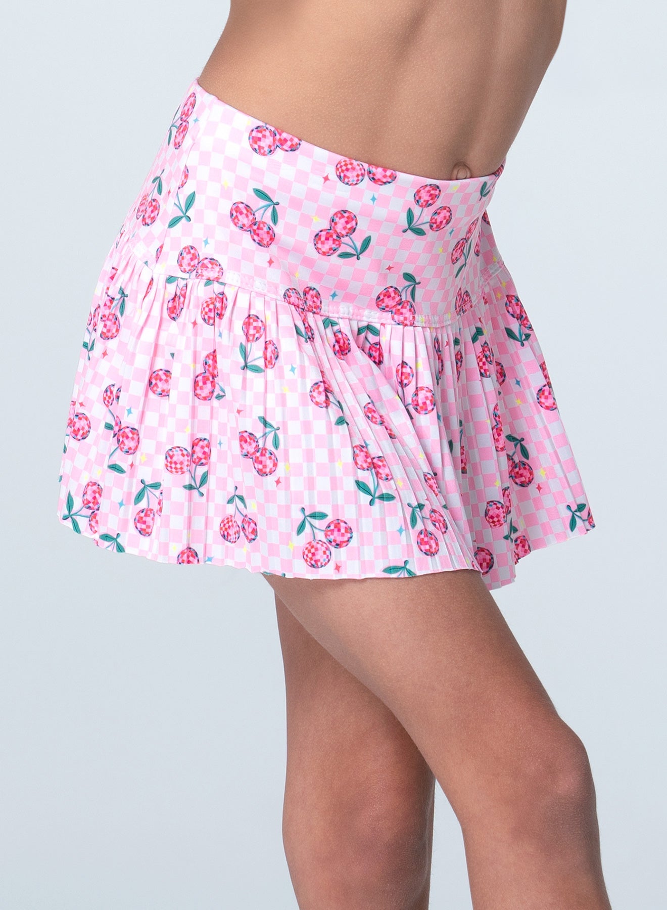 Disco Cherry Pleated Skirt