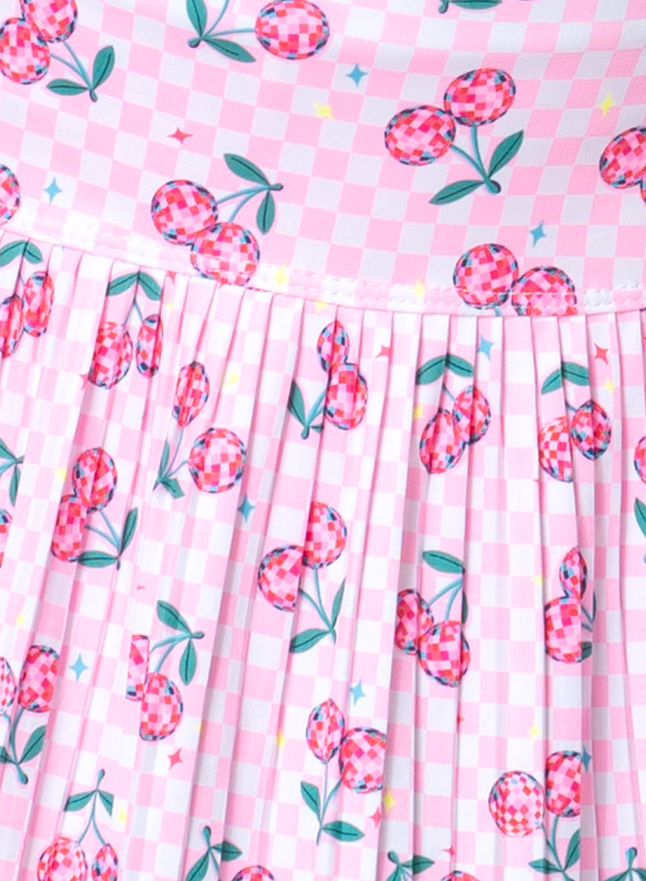 Disco Cherry Pleated Skirt