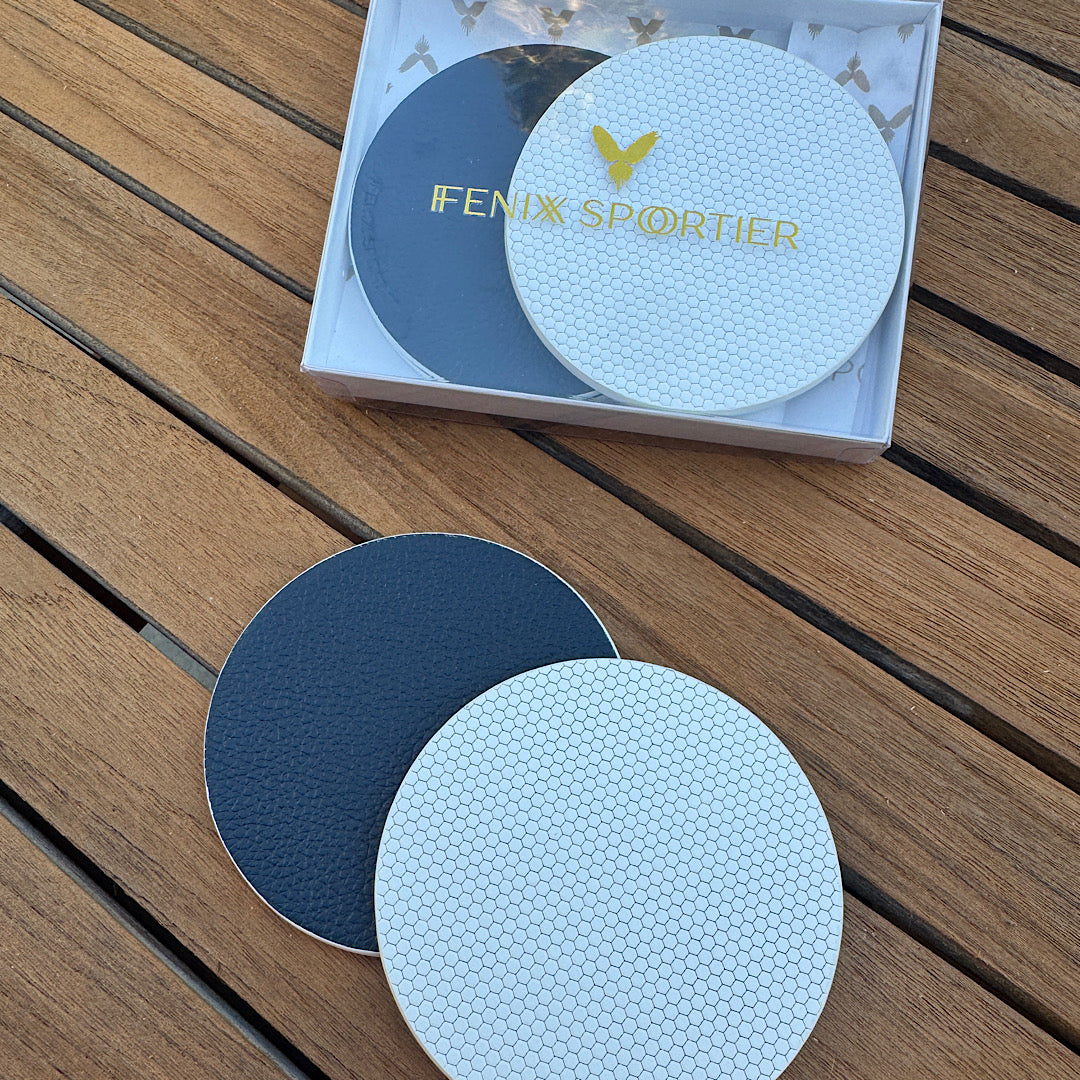Serve in Style Coasters - White Golf & Navy