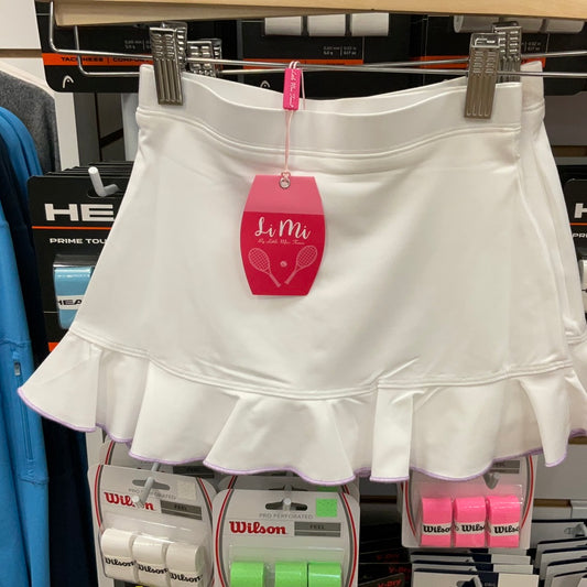 Little Miss White Ruffle w Lavender Trim Skirt