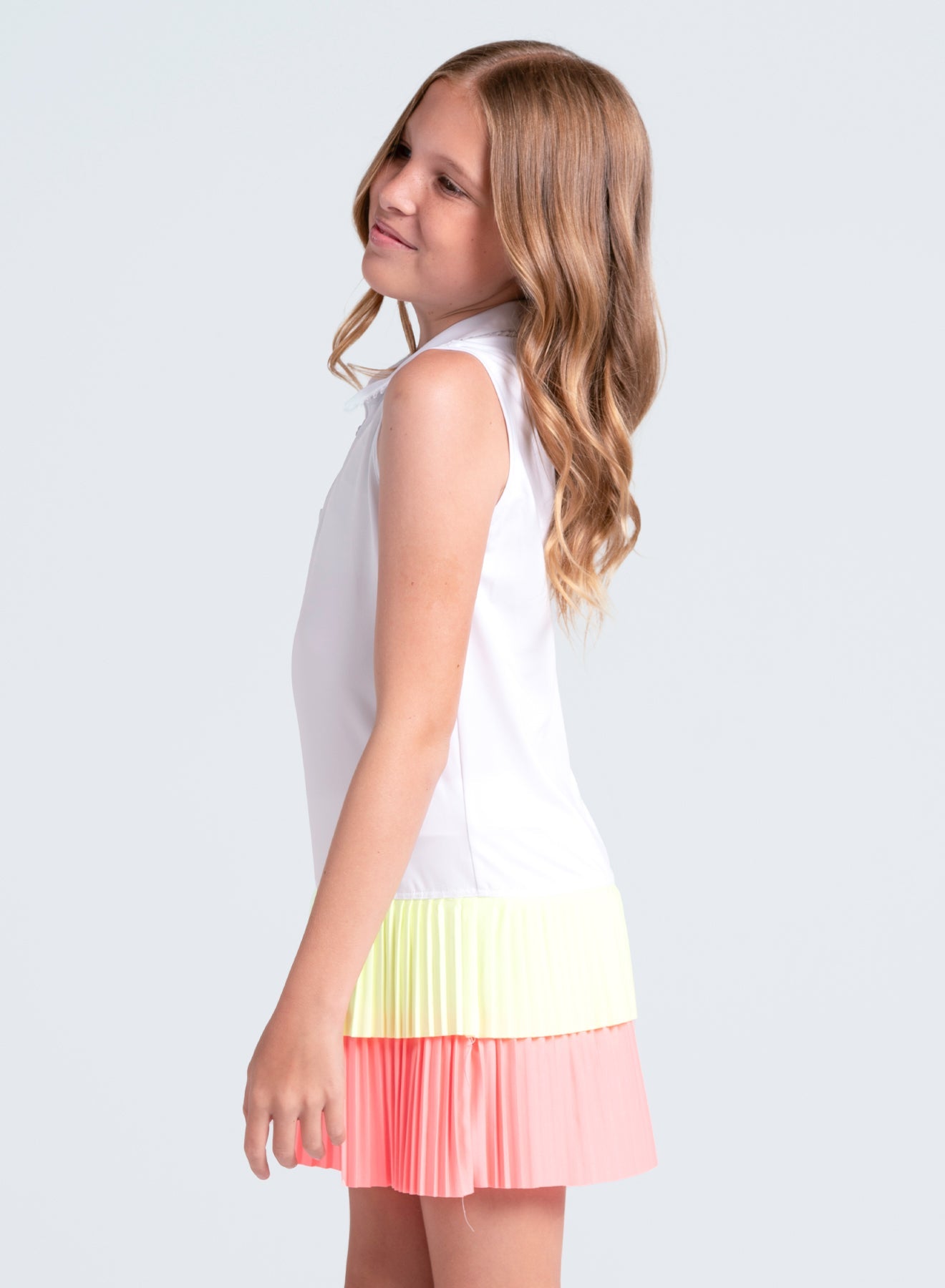 Match Pleated Polo Dress