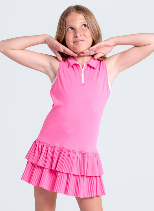 Match Pleated Polo Dress