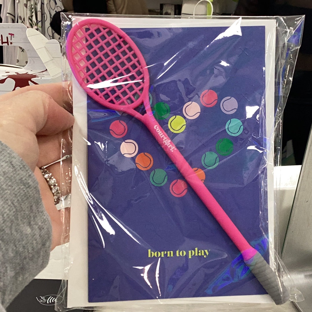 Courtgirl card with tennis pen