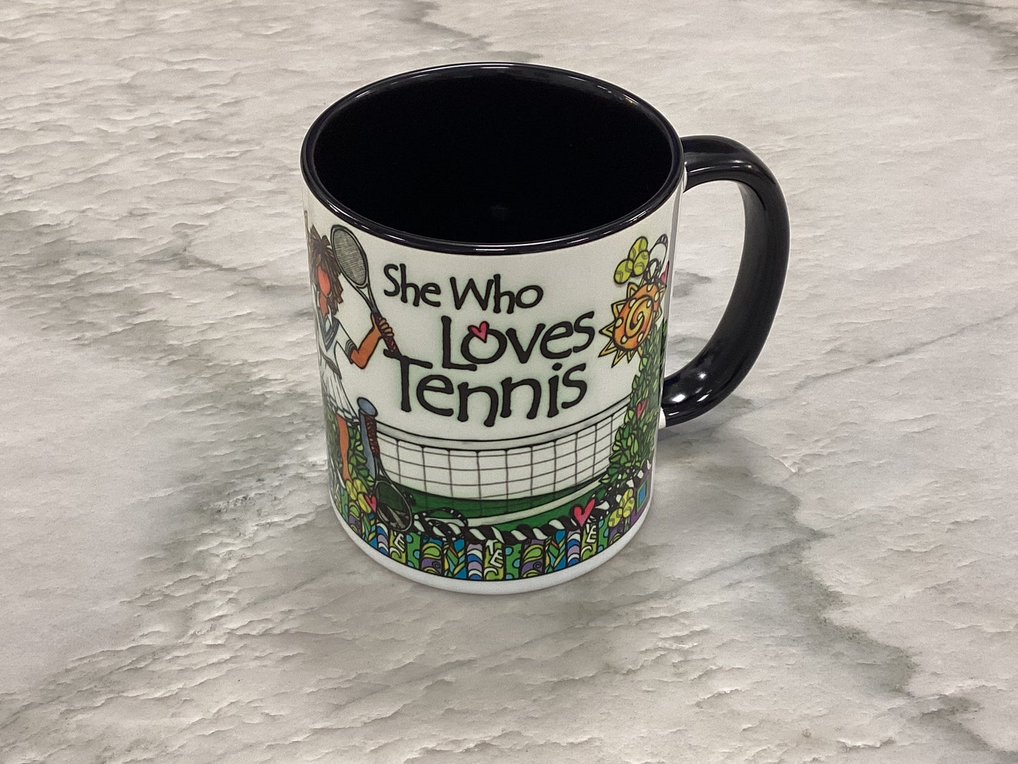 Tennis Ceramic Mug “She Who Loves Tennis”