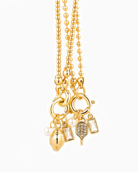 Tennis 3 Charm Beaded Bracelet