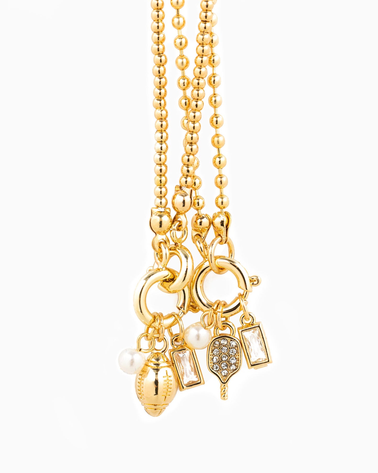 Tennis 3 Charm Beaded Bracelet