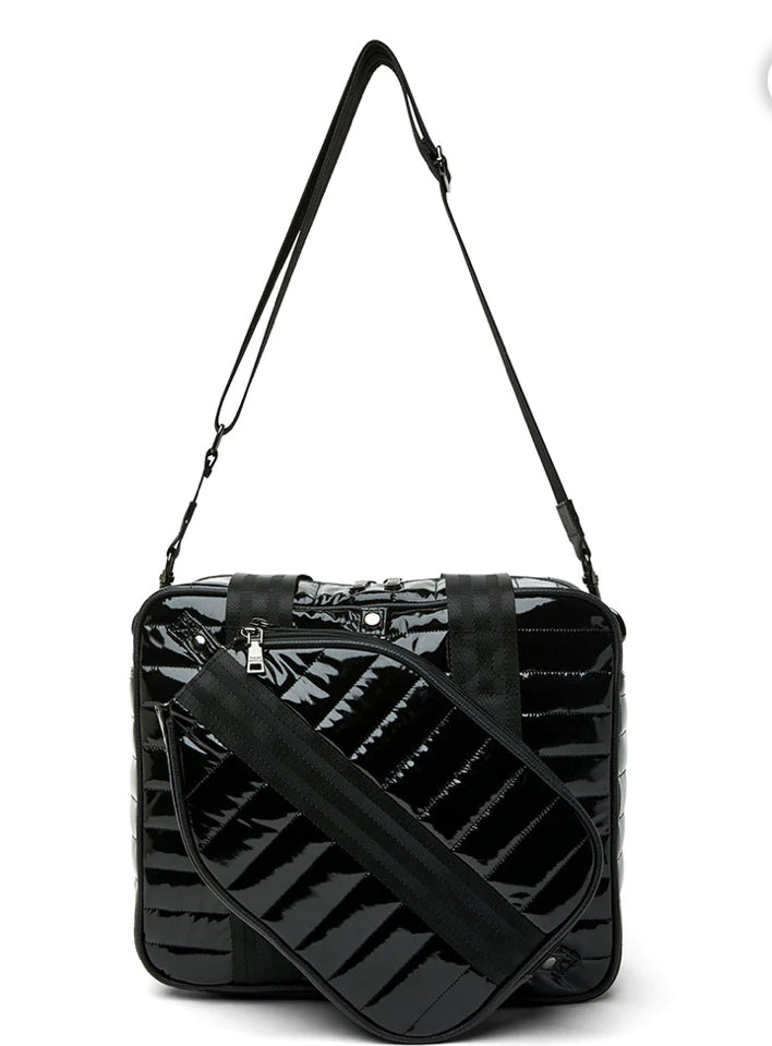 Think Royln Voyage High Style Travel Bag in Black Patent | Jaunts Boutique