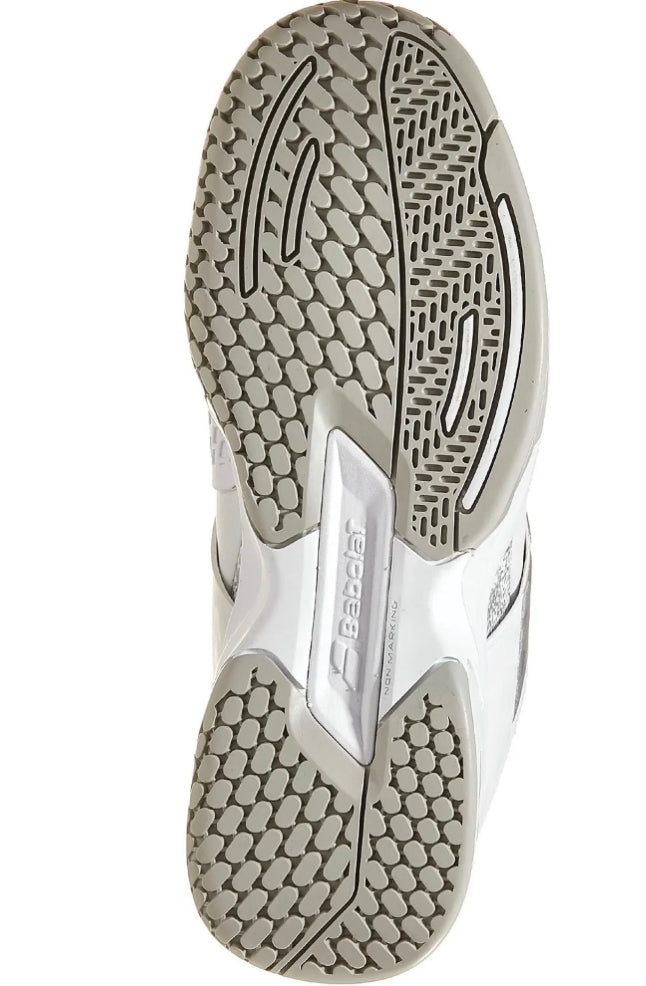 Babolat Junior Propulse Wimbledon All Court Tennis Shoes (White/Silver)