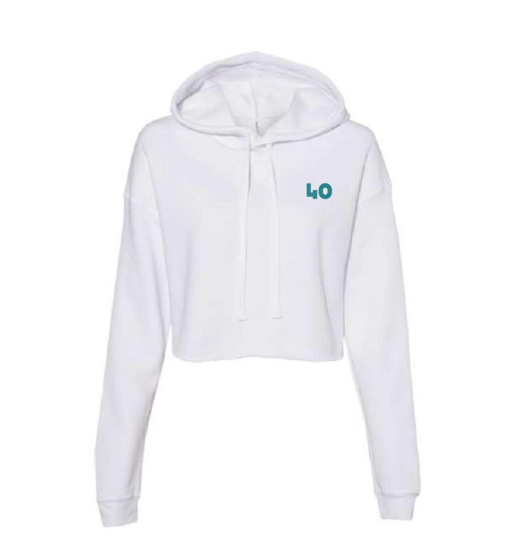 40 Love Ladies Cropped Long Sleeve Hoodie T-Shirt