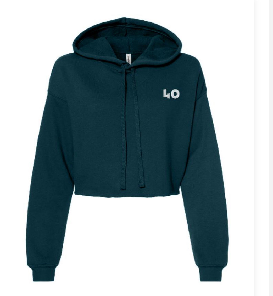40 Love “Player” Ladies Cropped Fleece Hoodie
