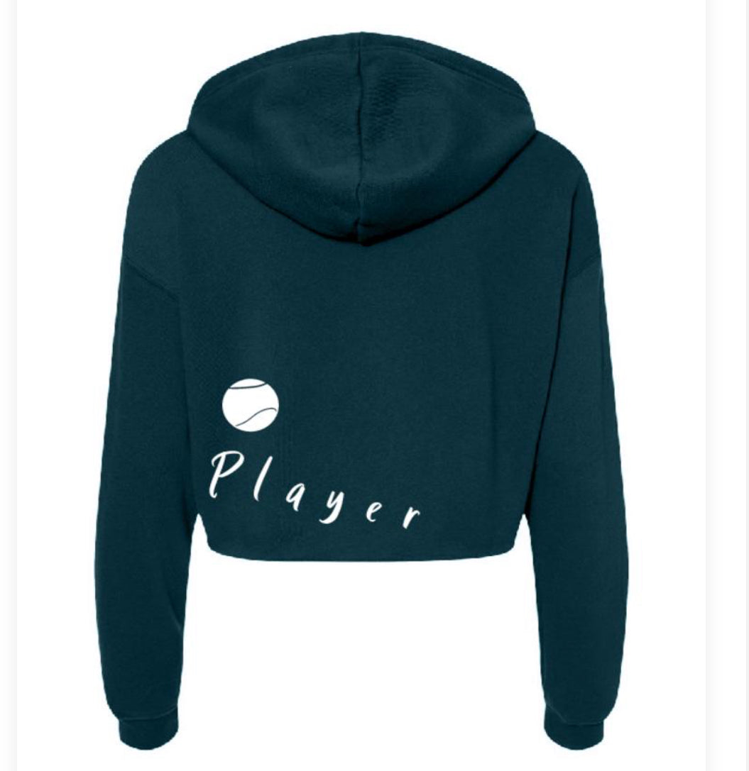 40 Love “Player” Ladies Cropped Fleece Hoodie