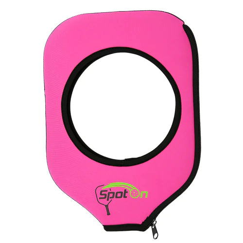 Spot on pickleball paddle cover and training device