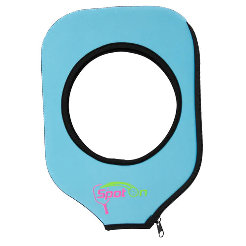 Spot on pickleball paddle cover and training device