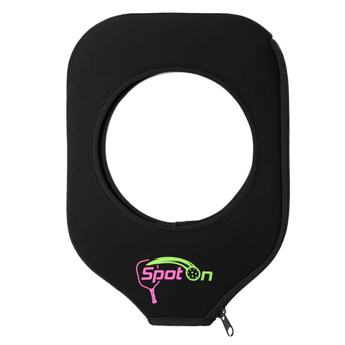 Spot on pickleball paddle cover and training device