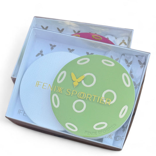 Serve in Style Coasters - Lime Pickleball & White