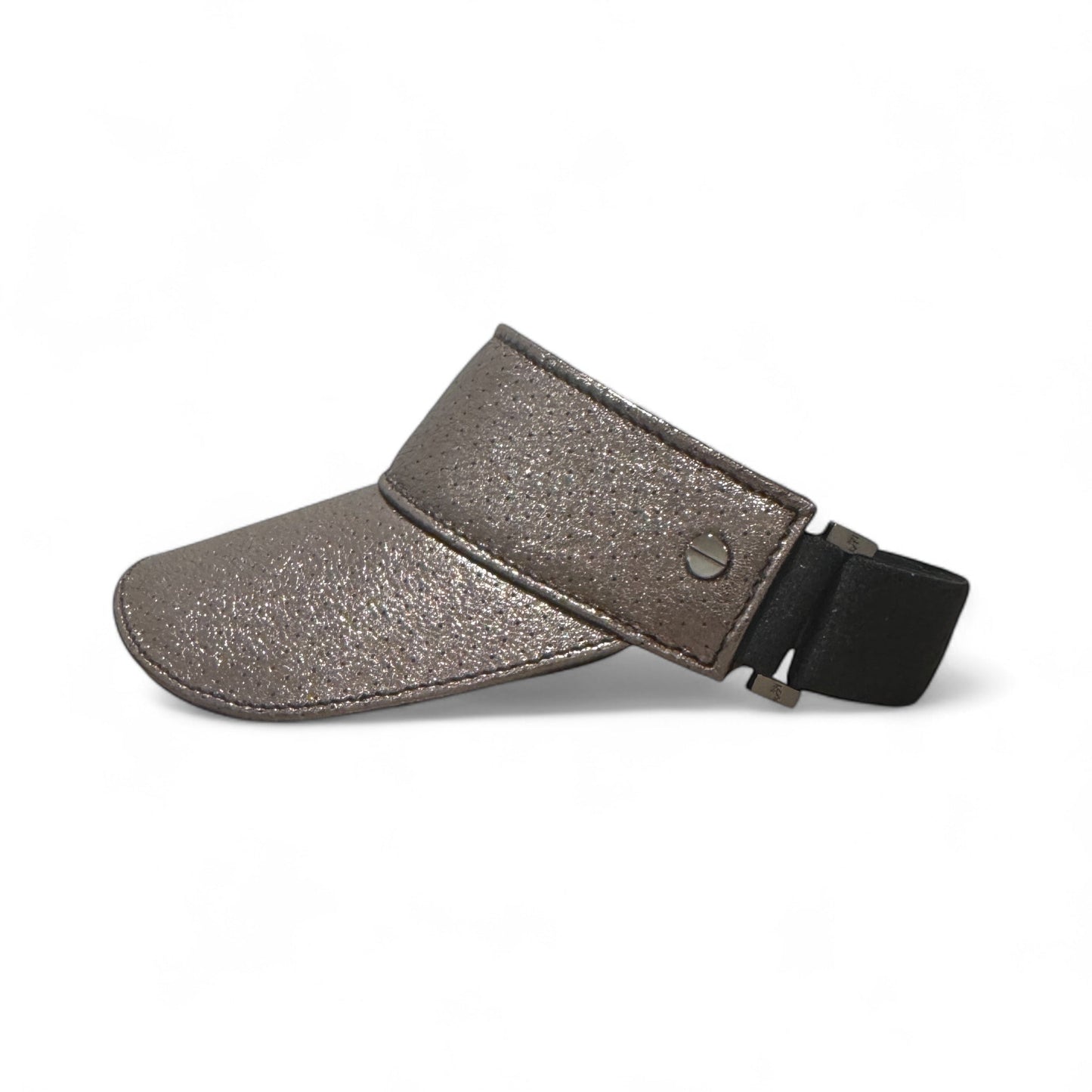 The Leather Visor - Pewter Shimmer & Gunmetal