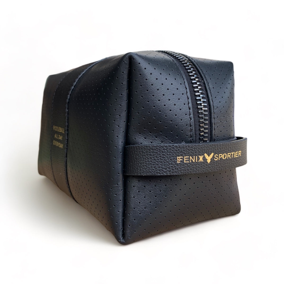 24/7 Bag - Black Leather/Gunmetal Zipper