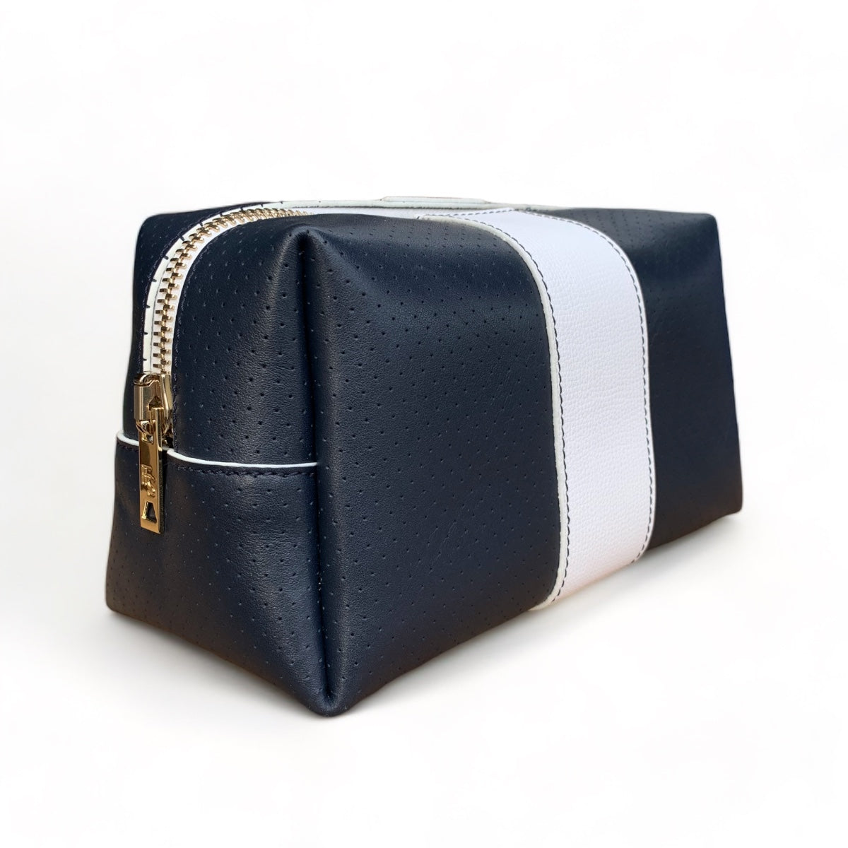24/7 Bag - Navy Leather/White Trim w/Gold