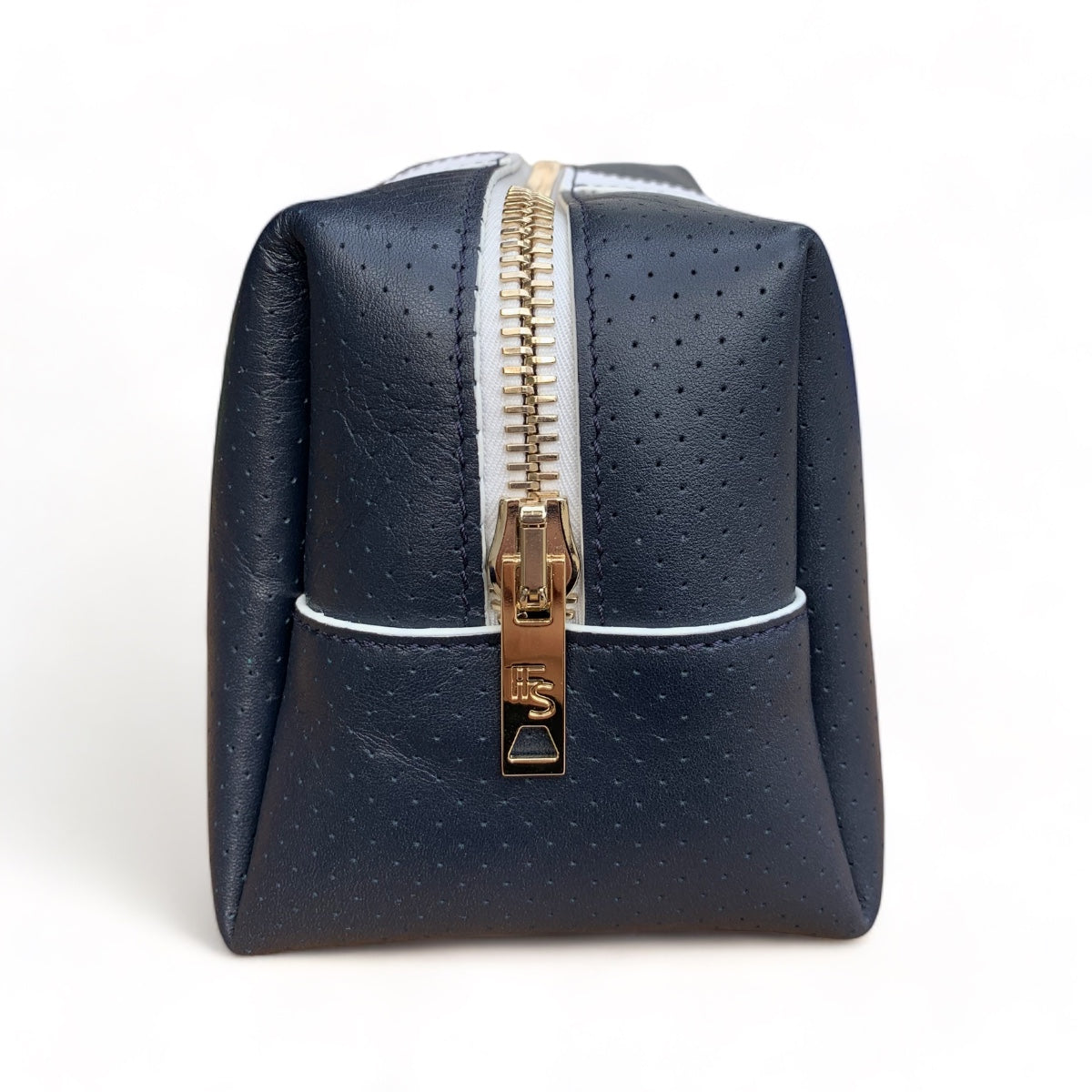 24/7 Bag - Navy Leather/White Trim w/Gold