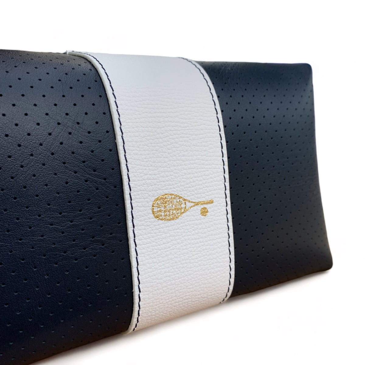 24/7 Bag - Navy Leather/White Trim w/Gold