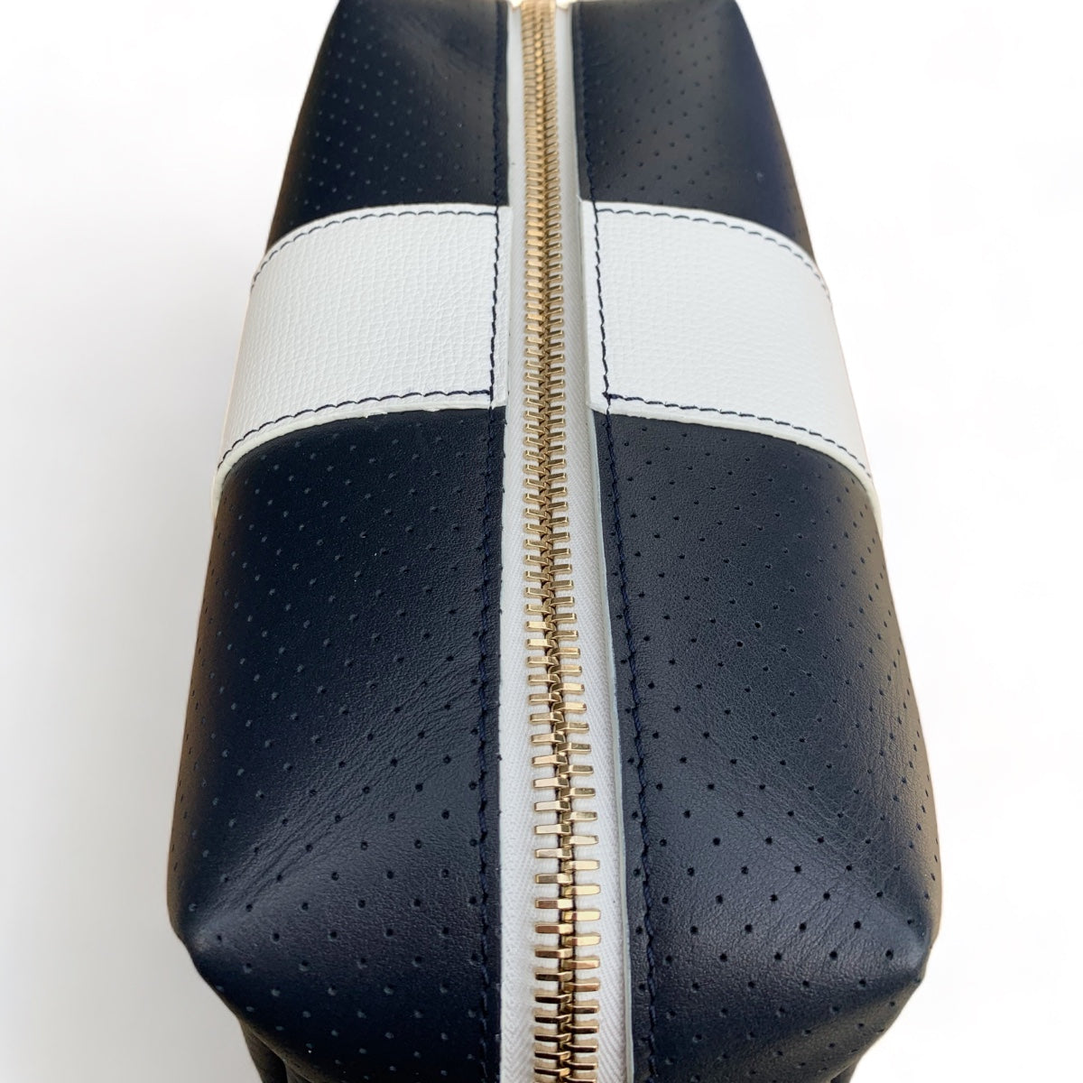 24/7 Bag - Navy Leather/White Trim w/Gold