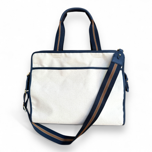 The LB Bag - Natural Canvas / Navy Leather