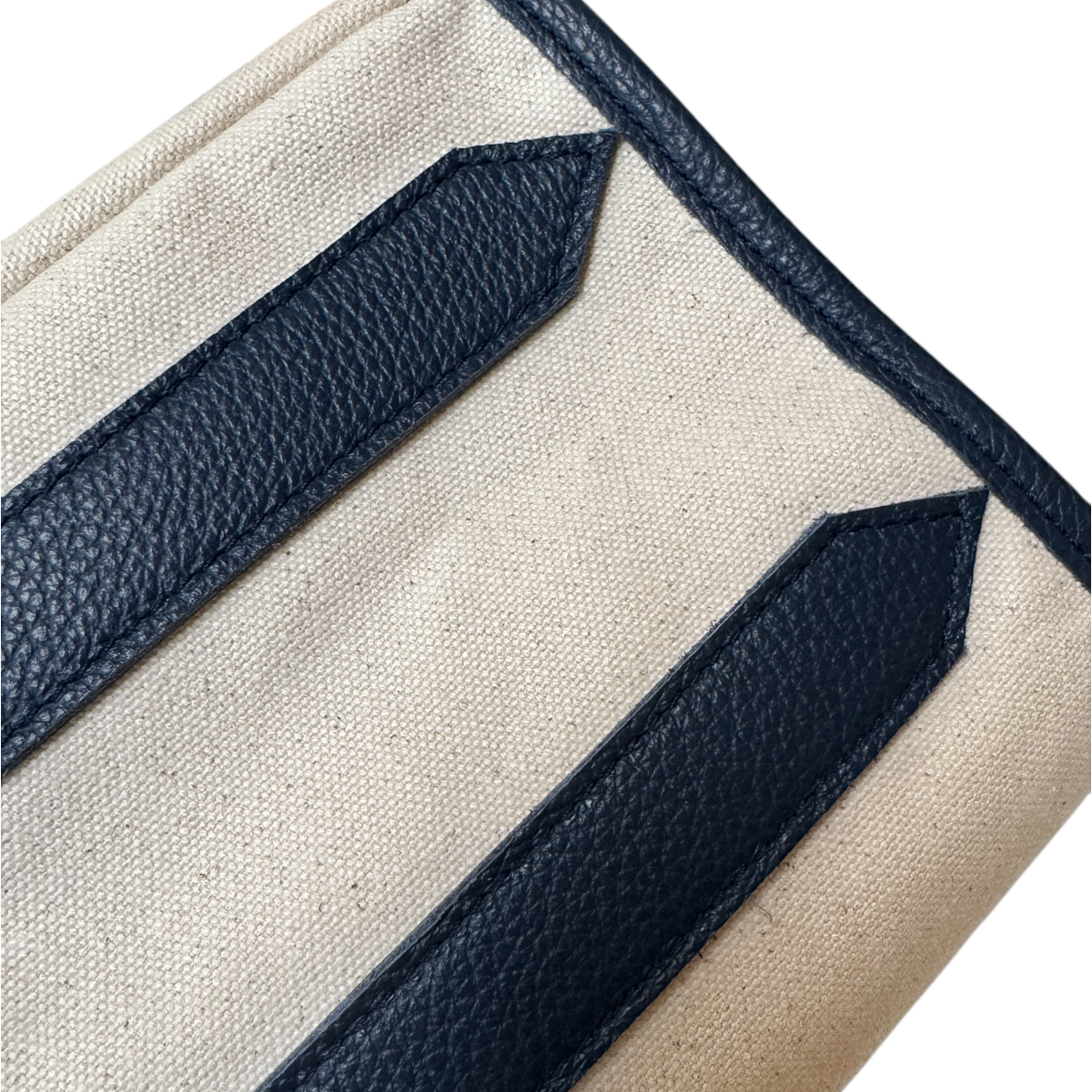 The LB Bag - Natural Canvas / Navy Leather