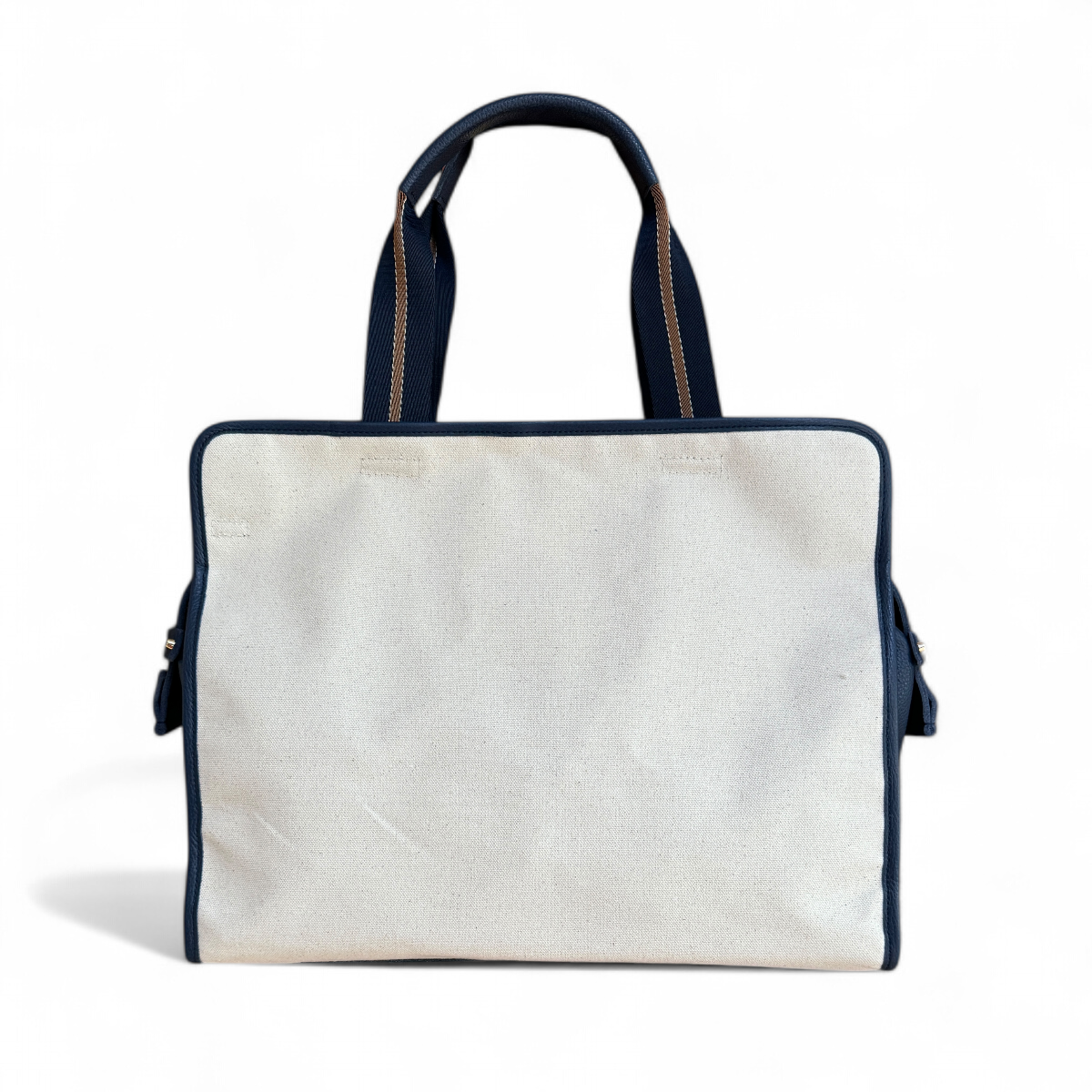 The LB Bag - Natural Canvas / Navy Leather