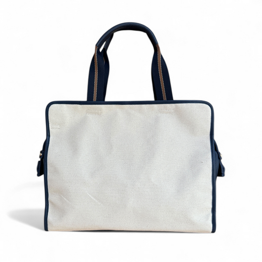 The LB Bag - Natural Canvas / Navy Leather