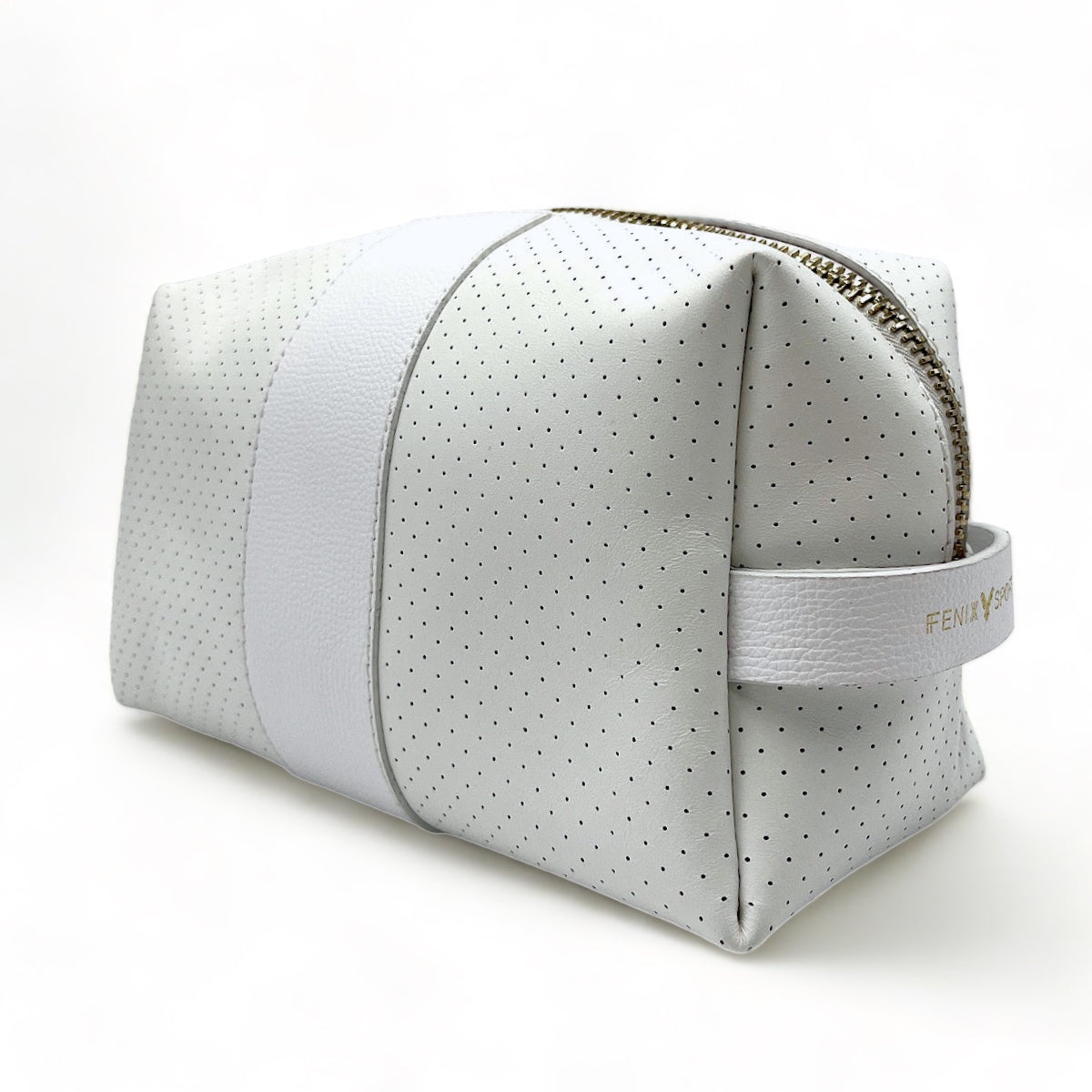 24/7 Bag - White Leather/Gold Zipper
