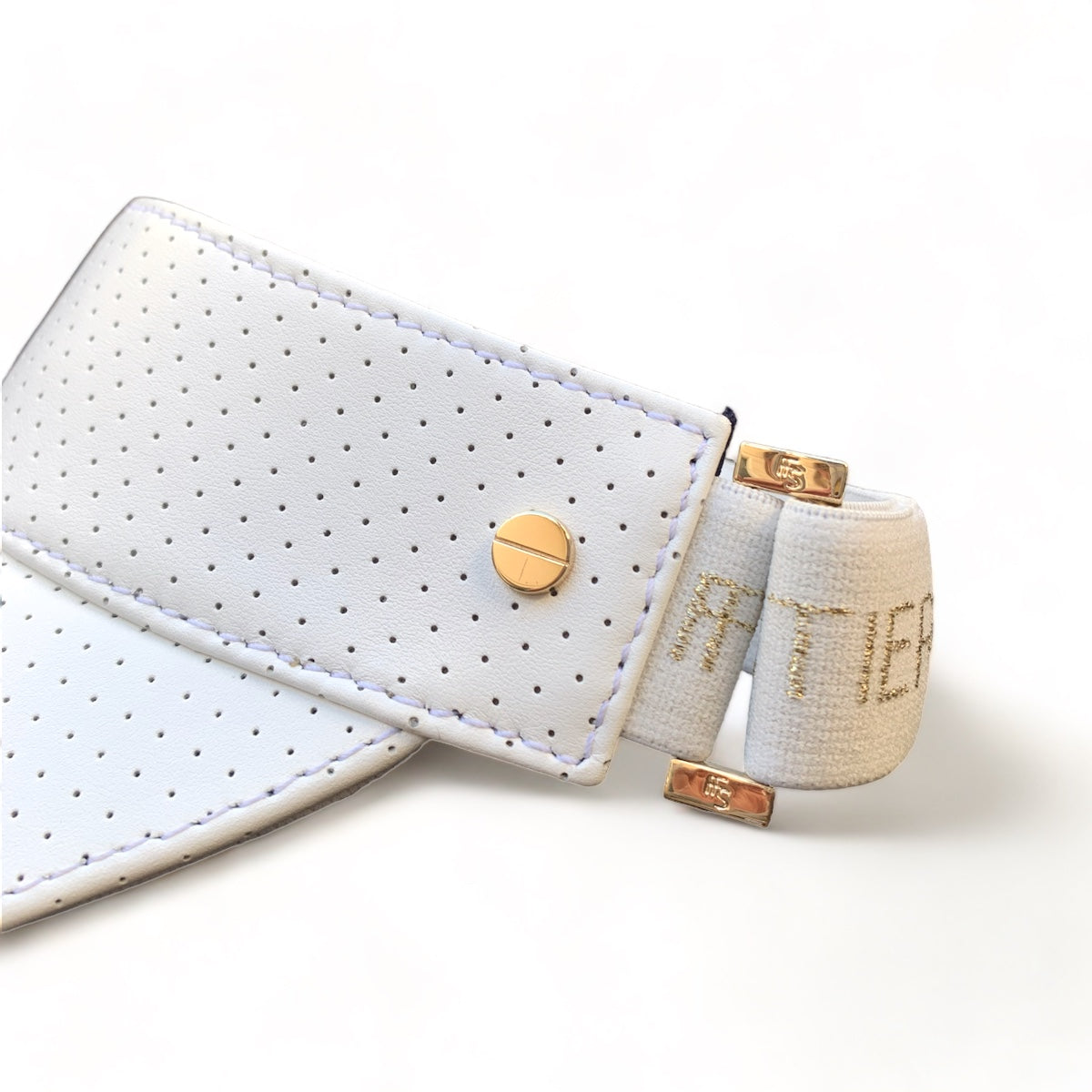The Leather Visor - White & Gold