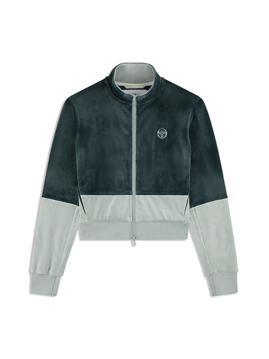 Lina Velour Track Jacket- Green Gables