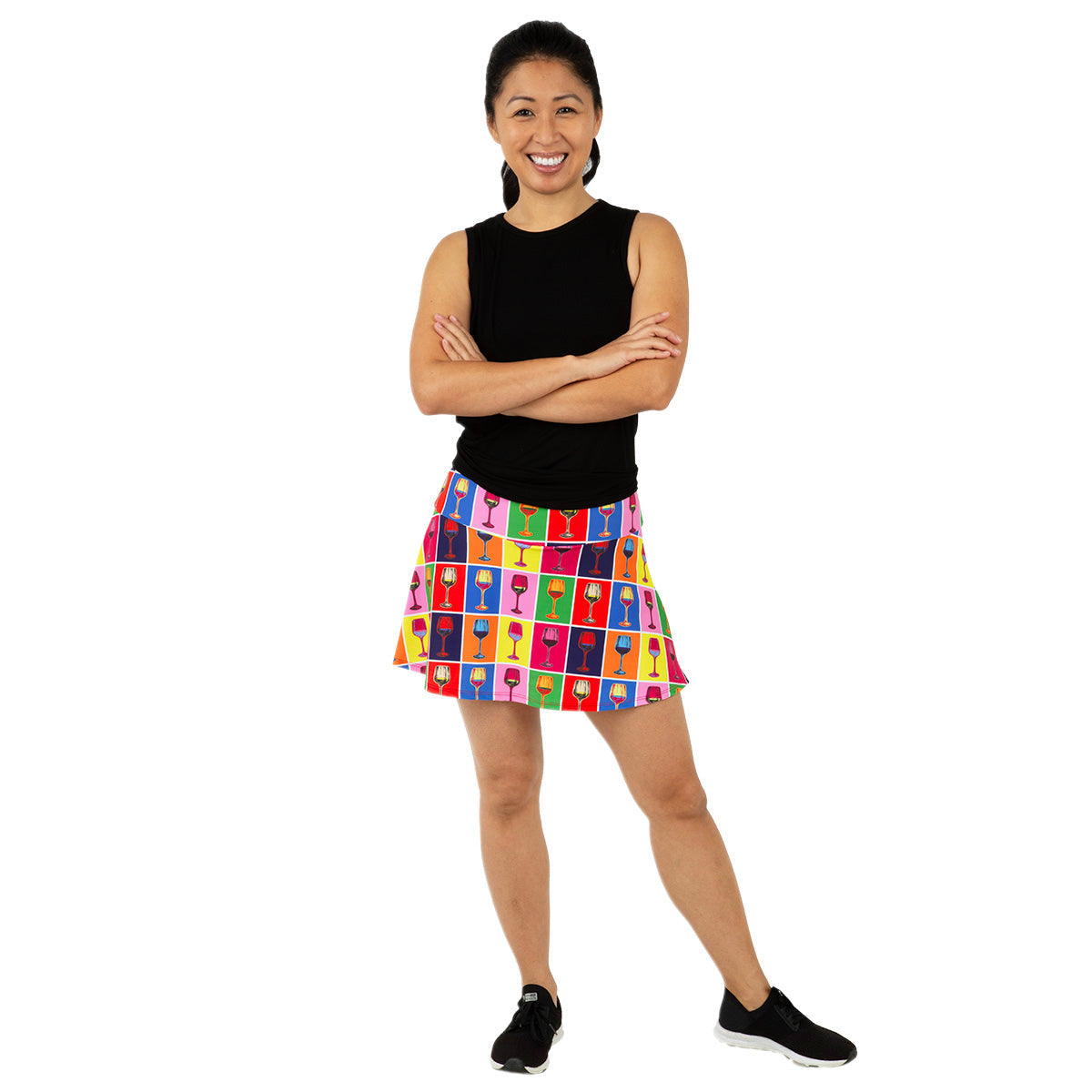 Red Winehol Swing Skirt