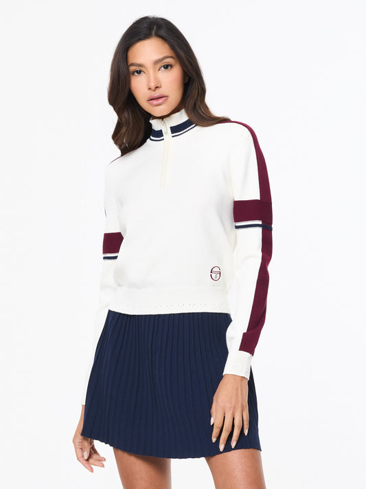 Nota Knit Quarter Zip- Gardenia