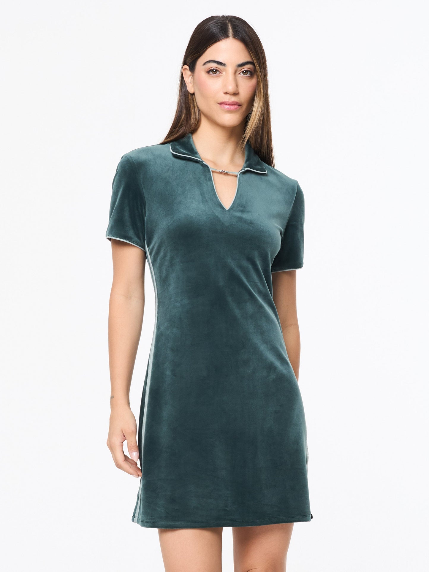 Lina Velour Dress- Green Gables