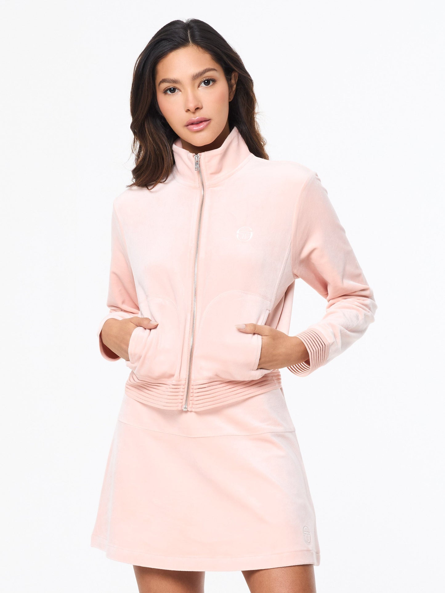 Piera Velour Track Jacket- Evening Sand